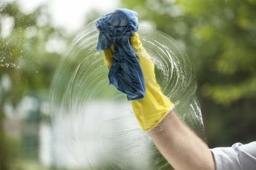 Expert team performing window cleaning at Zara Cleaners